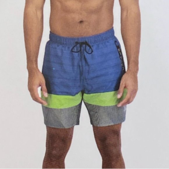 SPYDER Blue Swim Shorts Mens Sizes S M L XL 2XL Quick Dry UPF 30+ Boxer Lined - Picture 1 of 9